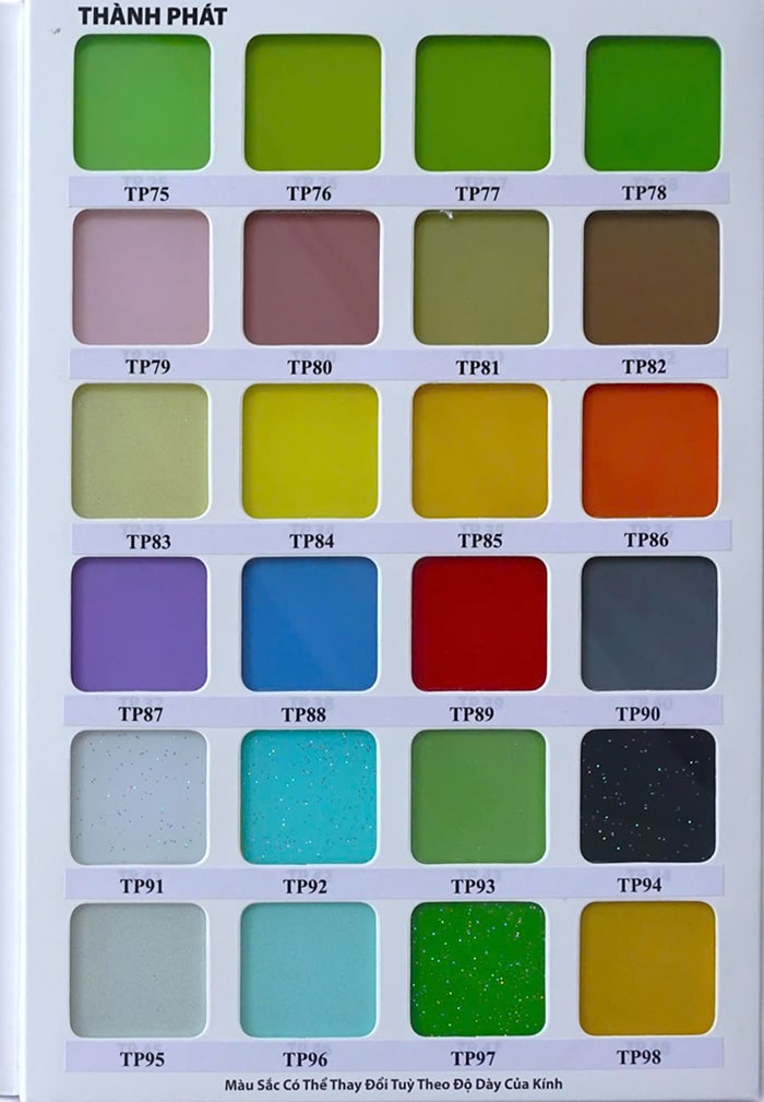 Bảng Màu Kính ốp Bếp Tờ Số 2