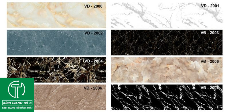 6 Mẫu Kính Bếp Vân đá Giả đá