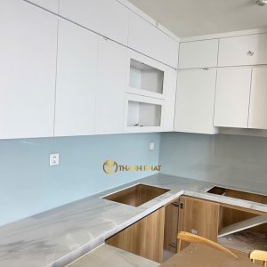 Kính ốp Bếp Màu Xanh Ngọc