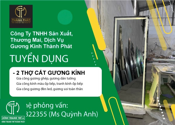 Tuyển Dụng Thợ Cắt Mài Gương Kính